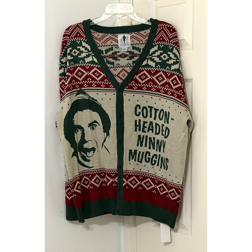 Elf Movie sz XXL Buddy Cotton-Headed Ninny Muggins Christmas Sweater NWT